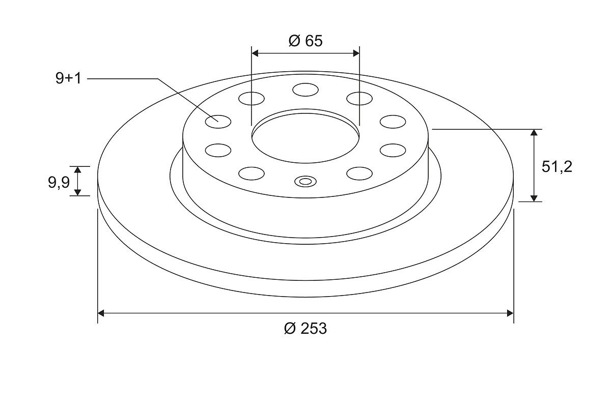 COATED BRAKE DISC VOLKSWAGEN GOLF V